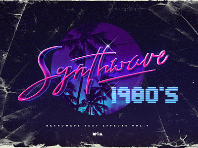 80`s Retro Text Effects vol.4 Synthwave Retrowave