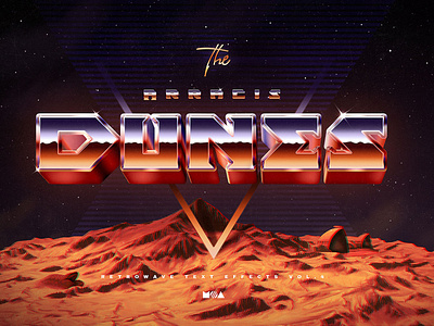 80`s Retro Text Effects vol.4 Synthwave Retrowave 1980s 3d 80`s 80s arrakis dune effect effects label logo mockup neon photoshop retro retrowave style synth synthwave text wave