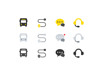 Tab Bar Icons bus car driver icon location map mobility route shuttle ui