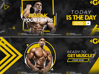 Gym And Fitness Facebook Cover - 6 Models (Freebie) design download facebook cover freebie freebie psd gym photoshop social media