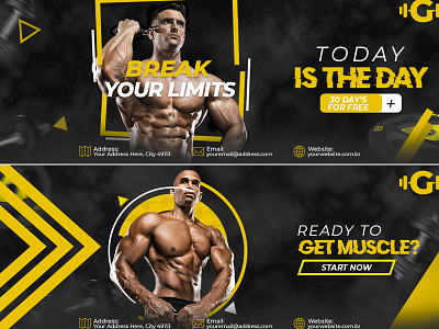 Gym And Fitness Facebook Cover - 6 Models (Freebie)