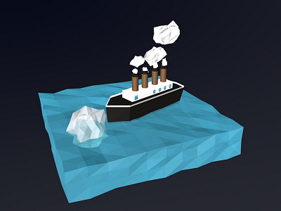 Titanic hitting the iceberg
