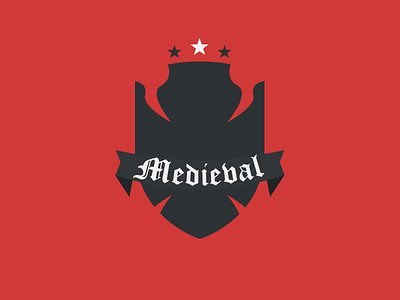 Logo Medieval War 2d brasil design game illustration logo medieval photoshop red shape shield team
