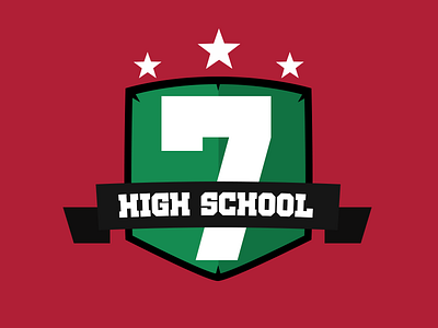 Logo team High Schol creative design green illustration logo photoshop red school shield star team