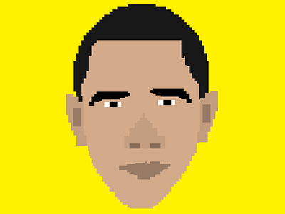 Barack Obama Pixel art design eua illustration obama photoshop pixel yellow