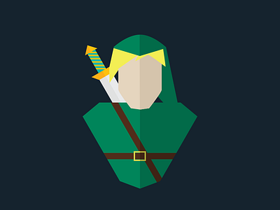 The Legend of Zelda design flat green hood illustration link minimal photoshop sword zelda