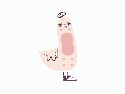 Pink Pigeon Band Aid avatar bandaid bird character design illustration pigeon pink rebound retro