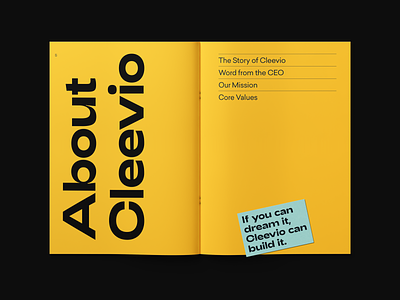 Cleevio — Handbook art direction book branding design editorial handbook identity illustration layout print typography