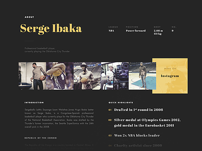 Serge Ibaka landing page about charity design ibaka instagram feed landing page serge unicef website wip