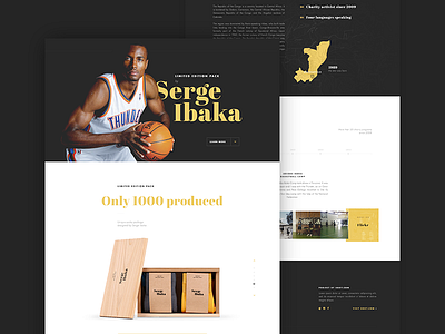 Serge Ibaka Landing page charity design feed landing page package serge ibaka socks soxy unicef website