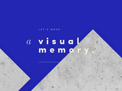 Let's make a visual memory