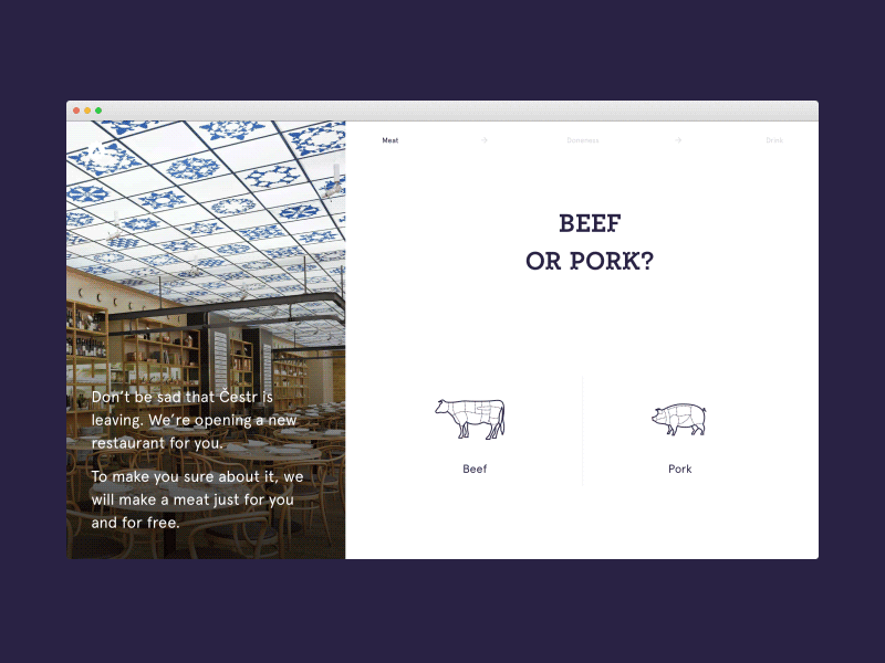 We Love Czech Meat microsite animation configurator design food form meat microsite restaurant ui website