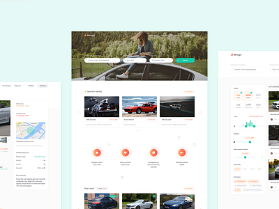 HoppyGo – Car Sharing Platform car design detail filter homepage list search shop ui ux website