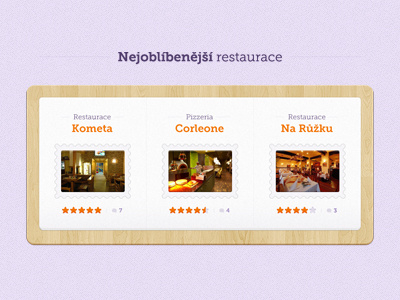 The most favourite restaurants catalogue comments rating restaurant texture thumbnail web page website wood