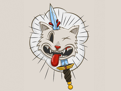 Cat Head design illustration