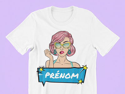 T-SHIRT---GIRL POP-ART art cartoon custom dope hiphop name personnaliser pop art prénom street t shirt t shirt design t shirt illustration trill wear