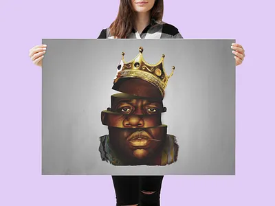 BIGGIE ---[T-SHIRT/POSTER] 2pac affiche artwork biggie smalls digital art head legend old school photoshop poster poster design rip sliced t shirt t shirt design tupac tête wear