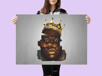 BIGGIE ---[T-SHIRT/POSTER] 2pac affiche artwork biggie smalls digital art head legend old school photoshop poster poster design rip sliced t shirt t shirt design tupac tête wear