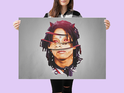 TRIPPIE REDD ---[T-SHIRT/POSTER] 2020 affiche artwork design digital art head hiphop illustration mood photoshop poster rapper sliced t shirt wear xxx tentacion