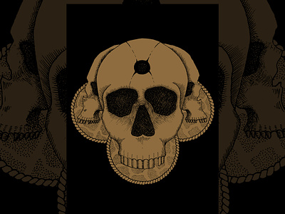 skull rounded album artwork band cover crosshatching design hatching illustration logo metal music pointilism