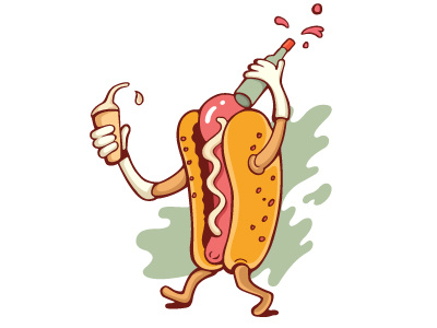 Hot dog dog hot illustration