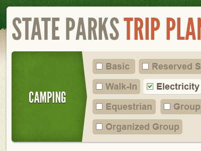 Trip Planner brown checkbox green league gothic missouri orange texture