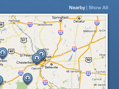 Nearby | Show All icons map