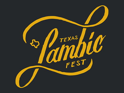 Texas Lambic Fest fest handwritten lambic logo texas