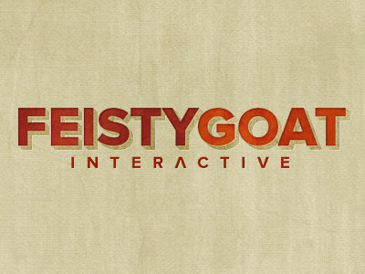 Feisty Goat Logo logo orange proxima nova red texture