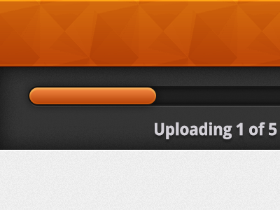 Uploading 1 of 5 bar orange progress uploading