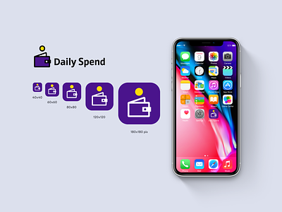 Daily Spend App. app icon logo logotype ui ux