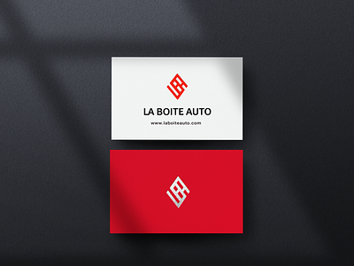 La Boite Auro card. branding design graphic logo mockup red vector