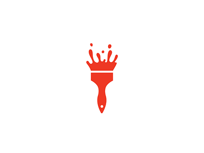 Splash. brush logo paint red