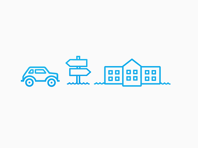 Iconset for Psyho.ua blue car house icon web