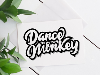 dance monkey lettering logo hand drawn illustration lettering logotype typography