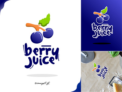 berry juice berry berry logo branding calligraphy hand drawn illustration lettering lettering logo logo design logo food logotype simple logo tshirtdesign typography