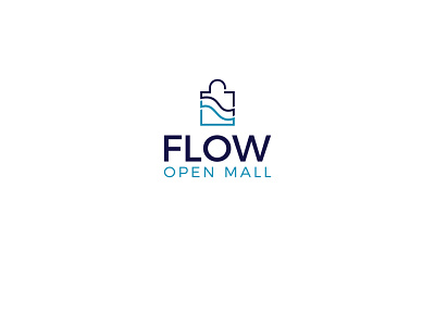 flow open mall corporate identity illustration logo design mall design