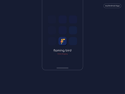 Flaming bird UI Screens app app design colors design flat colors flat ui icon illustration illustrator logo minimal shopping shopping app ui ui ux ui design uidesign uiux ux web