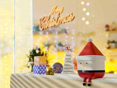 Happy Holidays 3d blender3d c4d christmas gifts holidays merry minimal newyear santa snow