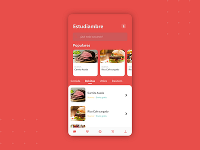 Food Red UI App Mobile app app ui design design app flat minimal mobile red red interface red ui ui uidesign user interface