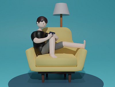 Stay Home 3d 3d art minimal