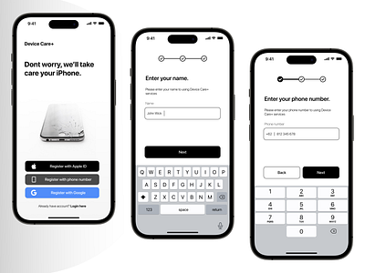 Device Care+ : Simple Registration Flow