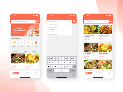 Grocery and Recipe App - Home Page Customer