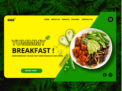 Yummy Breakfast Website Design branding delivery design designer illustration logo typography ui ux web
