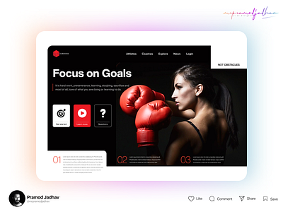 Boxing web design boxer boxing branding delivery design designer figma illustration punch red typography ui ux
