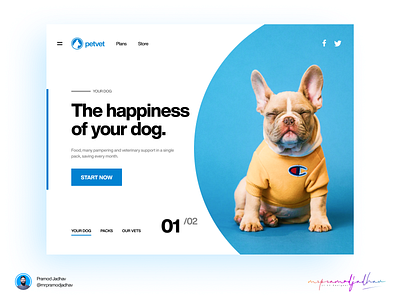 Petvet Landing Page adobe xd application branding delivery design designer figma illustration logo typography ux