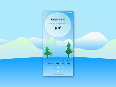 Weather UI app design design challenge illustration minimal photoshop art ui challenge ux vector