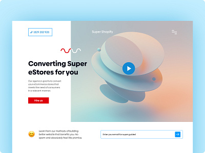 Super Shopify abovethefold agency business cleanui design dribbble e commerce figma hero inspiration landing page marketing modern proposal ui uiux ux web web design website design