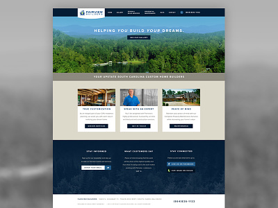 In the pines home builders home page landing page proxima nova responsive web web design