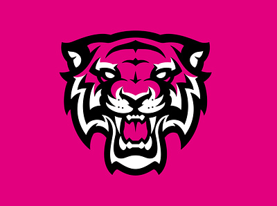 Pink tiger logo branding illustration logo vector